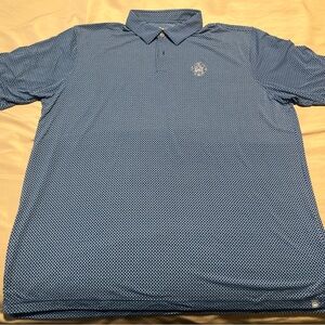 Peter Millar Trump National Golf Club Light / Dark Blue Polo Shirt Mens Size XL